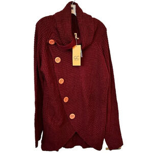 NWT Women’s Turtleneck Sweaters Fall Chunky Long Sleeve Asymmetric Knit Pullover